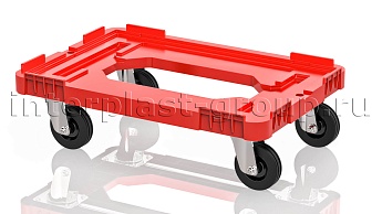 Тележка пластиковая с отверстием без тормозов усиленная красная в Волжском
