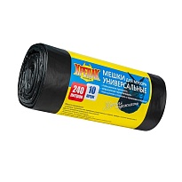 Мешки для мусора 240 л, черные, в рулоне 10 шт., ПНД 40 мкм, 1250х1000 мм, Крепак, 4607075710153 в Волжском