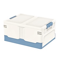 Ящик пластиковый складной белый, дно синее, 480х360х240 мм в Волжском