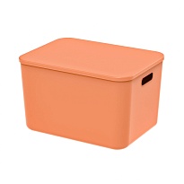Ящик пластиковый вкладываемый оранжевый 410х305х245 мм в Волжском