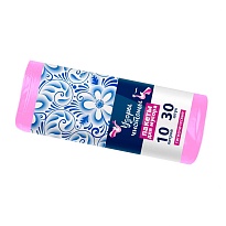 Мешки для мусора 10 л, розовые, в рулоне 30 шт., ПНД, 8 мкм, 470х360 мм, Узоры Чистоты, МУ3582 (МГ-10роз) в Волжском