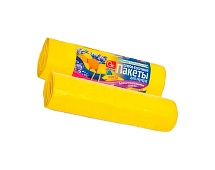 Мешки для мусора 35 л, ароматизированные, Лимон, желтые, в рулоне 10 шт., ПНД, 12 мкм, 560х530 мм, GRIFON Aroma, 101-080 Li