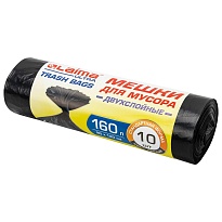 Мешки для мусора 160 л, черные, в рулоне 10 шт., ПВД, 30 мкм, 1200х900 мм, LAIMA ULTRA, 607694 в Волжском