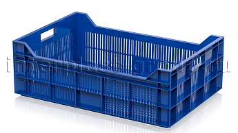 Ящик для овощей, фруктов и ягод перфорированный синий в Волжском Ящик для овощей, фруктов и ягод перфорированный синий в Волжском