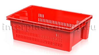 Ящик универсальный для овощей, фруктов и хлеба перфорированный красный в Волжском
