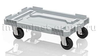 Тележка пластиковая сплошная без тормозов серая в Волжском Тележка пластиковая сплошная без тормозов серая в Волжском