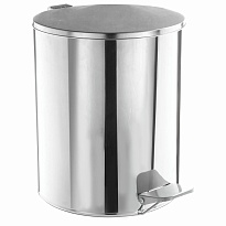 Ведро для мусора с педалью, усиленное, ТИТАН, 7 л, кольцо под мешок, нержавеющая сталь, хром в Волжском