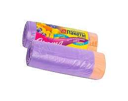 Мешки для мусора 35 л, ароматизированные, Лаванда, сиреневые, в рулоне 10 шт., ПНД, 12 мкм, 560х530 мм, GRIFON Aroma, 101-080 La в Волжском