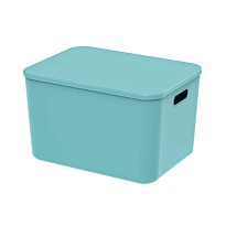 Ящик пластиковый вкладываемый бирюзовый 410х305х245 мм в Волжском