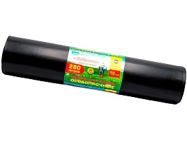 Мешки для мусора 280 л, ароматизированные, черные, в рулоне 10 шт., ПВД 110 мкм, 1400х930 мм, Добрыня, Dob28010black в Волжском