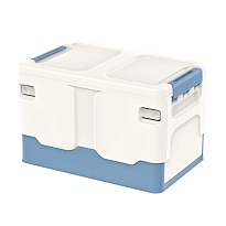 Ящик пластиковый складной белый, дно синее, 370х240х240 мм в Волжском