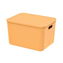 Ящик пластиковый вкладываемый желтый 410х305х245 мм в Волжском