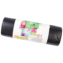 Мешки для мусора 220 л, черные, в рулоне 10 шт., ПВД, 29 мкм, 1100х830 мм, Концепция Быта ЭкоДом, 604924 в Волжском