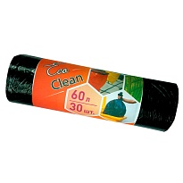 Мешки для мусора 60 л, черные, в рулоне 30 шт., ПНД, 6 мкм, 640х580 мм, Концепция Быта EcoClean, 603890 в Волжском Мешки для мусора 60 л, черные, в рулоне 30 шт., ПНД, 6 мкм, 640х580 мм, Концепция Быта EcoClean, 603890 в Волжском