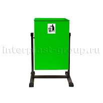 Урна уличная металлическая 25 л квадратная зеленая в Волжском