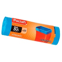 Мешки для мусора 80 л, синие, в рулоне 20 шт., ПНД, 12 мкм, 900х700 мм, PACLAN Classic, 606335 в Волжском