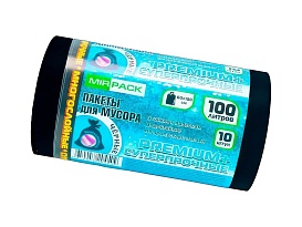 Мешки для мусора 100 л, черные, в рулоне 10 шт., ПВД, 70 мкм, 1000х600 мм, PREMIUM+, 1001076 в Волжском