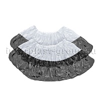 Бахилы бело-черные 1000 шт (500 пар), 48 мкм, двойная подошва, с одной резинкой, Эконом+ в Волжском Бахилы бело-черные 1000 шт (500 пар), 48 мкм, двойная подошва, с одной резинкой, Эконом+ в Волжском