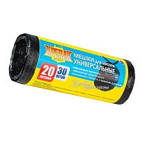Мешки для мусора 20 л, черные, в рулоне 30 шт., ПНД, 10 мкм, 550х440 мм, Крепак, 4607075710092 в Волжском Мешки для мусора 20 л, черные, в рулоне 30 шт., ПНД, 10 мкм, 550х440 мм, Крепак, 4607075710092 в Волжском