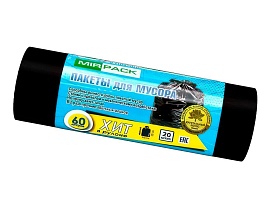 Мешки для мусора 60 л, ароматизированные, черные, в рулоне 20 шт., ПНД, 8 мкм, 800х600 мм, ХИТ, 6020867 в Волжском