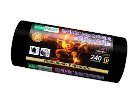 Мешки для мусора 240 л, ароматизированные, черные, в рулоне 10 шт., ПВД 40 мкм, 1500х1100 мм, СИЛАЧИ, sil24011110 в Волжском