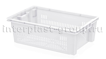 Ящик универсальный для овощей, фруктов и хлеба перфорированные стенки сплошное дно белый в Волжском